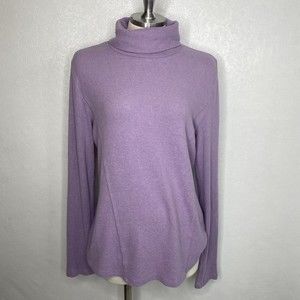 Saturday Sunday by Anthropologie Sz L Purple Turtleneck Sweater
